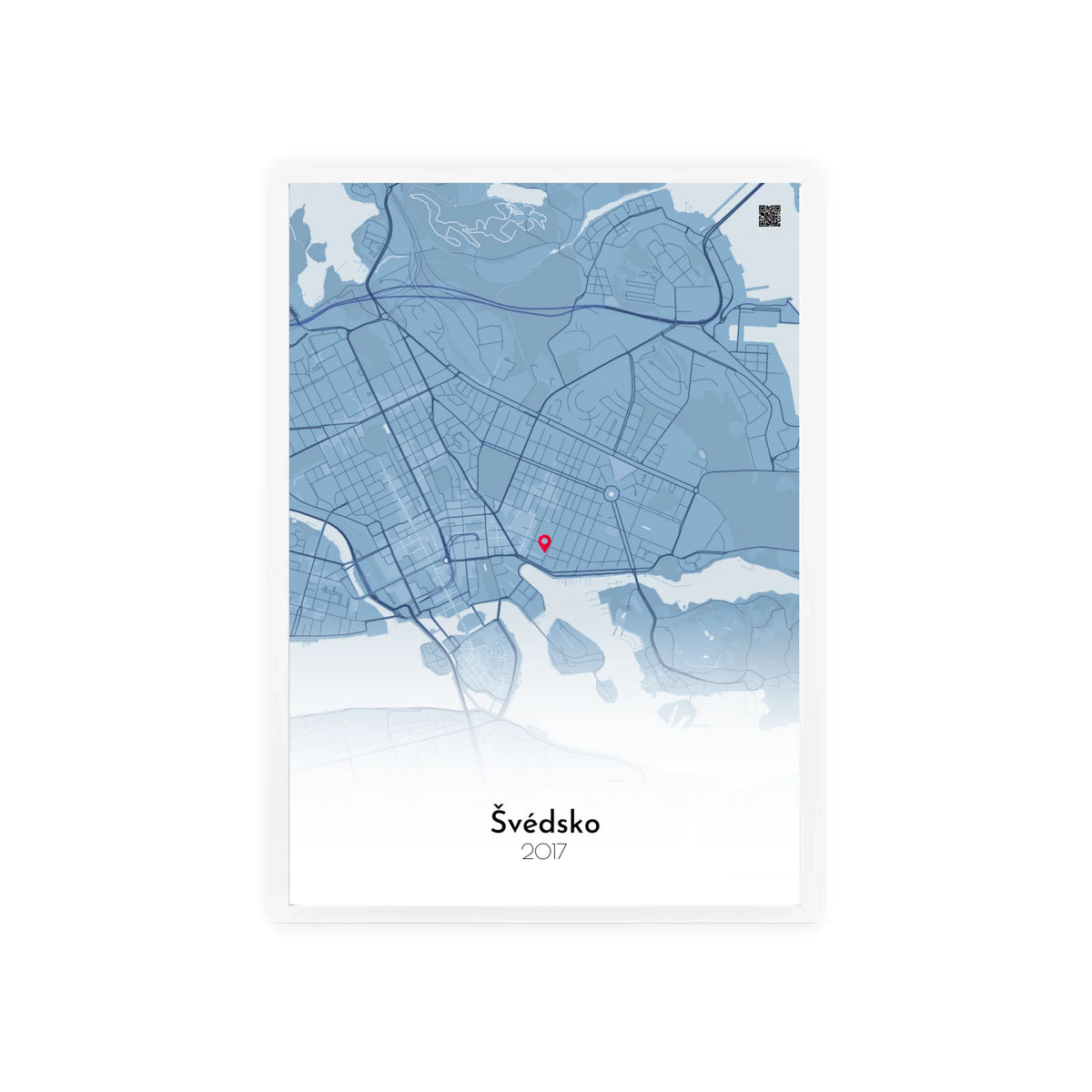 Personalizovaná mapa města Domov v bílém rámu