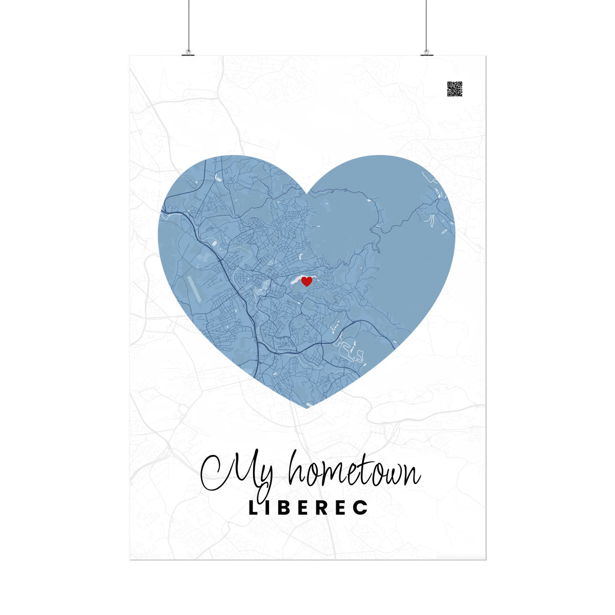 Personalizovaná mapa na míru Moje domovina – mapa místa, které je vaším domovem na plakátu
